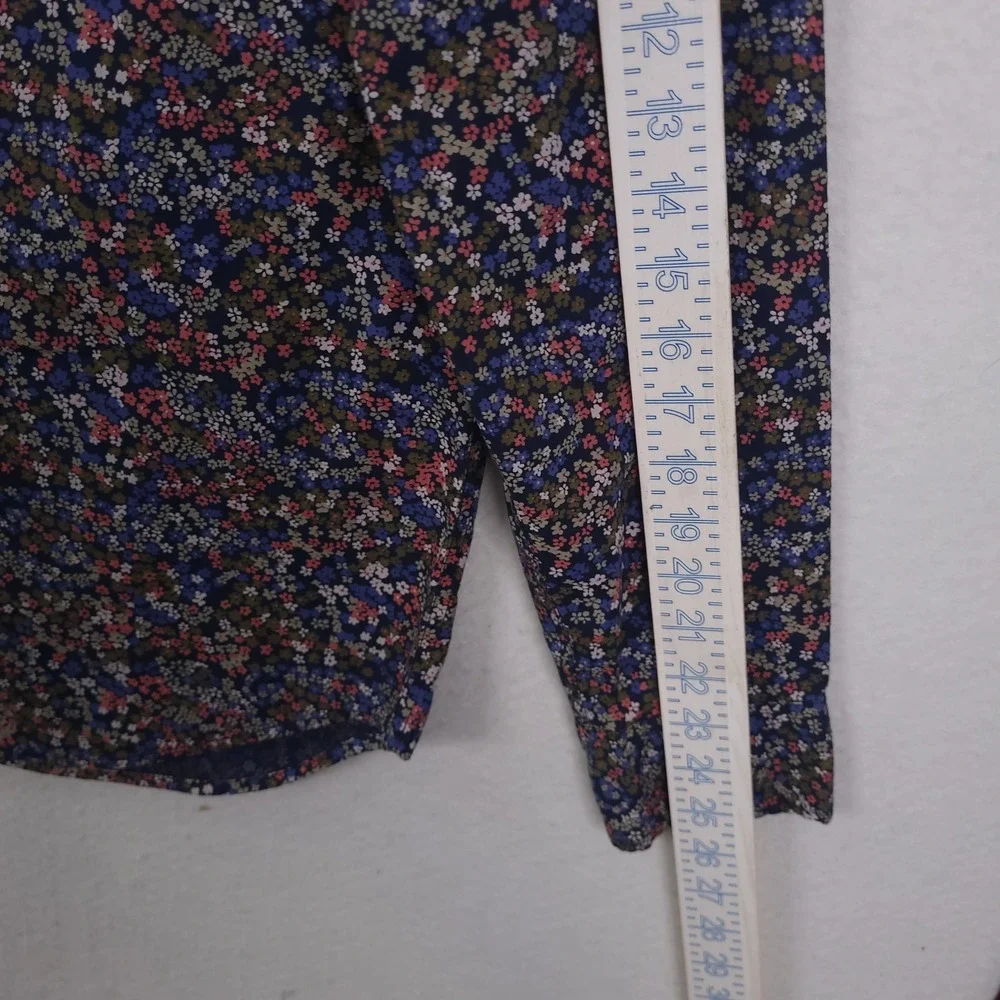 J.Crew Button Down Shirt Mens L Navy Floral Flex Washed Classic Fit Long Sleeve